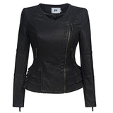 Leather Biker Coat Gothic Leather Jacket Women Pu Jackets Motorcycle Jacket Slim Fit Slimming
