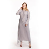 Muslim Women Stylish Kashibo Abaya Muslim Ladies Long Gown Islamic Clothing Jilbab Jalabiya Dot Mesh Slim Dress