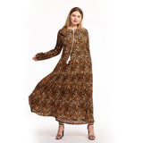 Muslim Women Stylish Kashibo Abaya Muslim Ladies Long Gown Islamic Clothing Jilbab Jalabiya Summer Fashion Leopard-Print Slim-Fit Dress