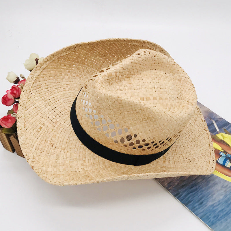 Cowgirl Hats Raffia Hand-Woven Western Cowboy Hat