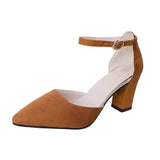 Nude Strappy Block Heels