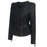 Leather Biker Coat Gothic Leather Jacket Women Pu Jackets Motorcycle Jacket Slim Fit Slimming