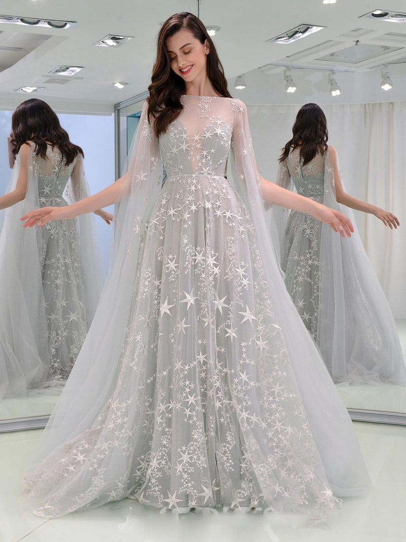 Women Lace Wedding Dress Women's Summer round Neck Long Sleeve Sexy Dress