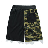 Shark Print Shorts Cotton Looped Fabric Men'S Youth Casual Shorts Cropped Pants