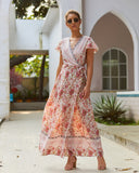 Emery Rose Dresses Summer Casual Holiday Floral Print Sexy Jumpsuit Long Dress Women's Clothing