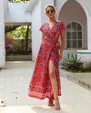 Emery Rose Dresses Summer Casual Holiday Floral Print Sexy Jumpsuit Long Dress Women's Clothing
