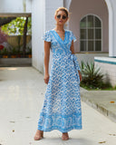 Emery Rose Dresses Summer Casual Holiday Floral Print Sexy Jumpsuit Long Dress Women's Clothing