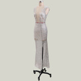 Women Lace Wedding Dress Women's Dress Banquet Evening Dress Lace Split Long Dress