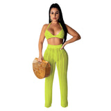 See through Pants Suit Summer Women's Fashion Perspective Two-Piece Suit