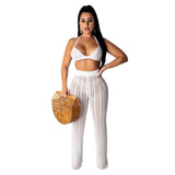 See through Pants Suit Summer Women's Fashion Perspective Two-Piece Suit