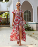 Emery Rose Dresses Summer Casual Holiday Floral Print Sexy Jumpsuit Long Dress Women's Clothing