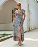 Emery Rose Dresses Summer Casual Holiday Floral Print Sexy Jumpsuit Long Dress Women's Clothing