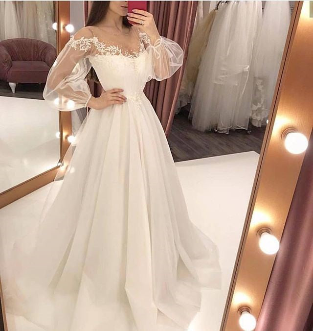 Formal Dresses & Gowns Summer Women's Dress Sexy Lace See-through Wedding Dress