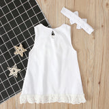 Baby Girl Christening Dress Children's Summer Sleeveless Bow Dress