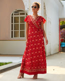 Emery Rose Dresses Summer Casual Holiday Floral Print Sexy Jumpsuit Long Dress Women's Clothing