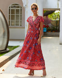 Emery Rose Dresses Summer Casual Holiday Floral Print Sexy Jumpsuit Long Dress Women's Clothing