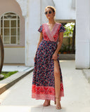 Emery Rose Dresses Summer Casual Holiday Floral Print Sexy Jumpsuit Long Dress Women's Clothing