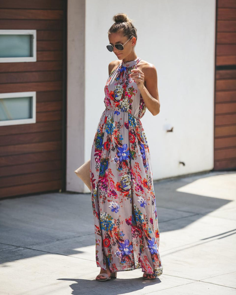 Floral Print Sleeveless Dress for Women Flower Print Cottagecore Aesthetic Dress