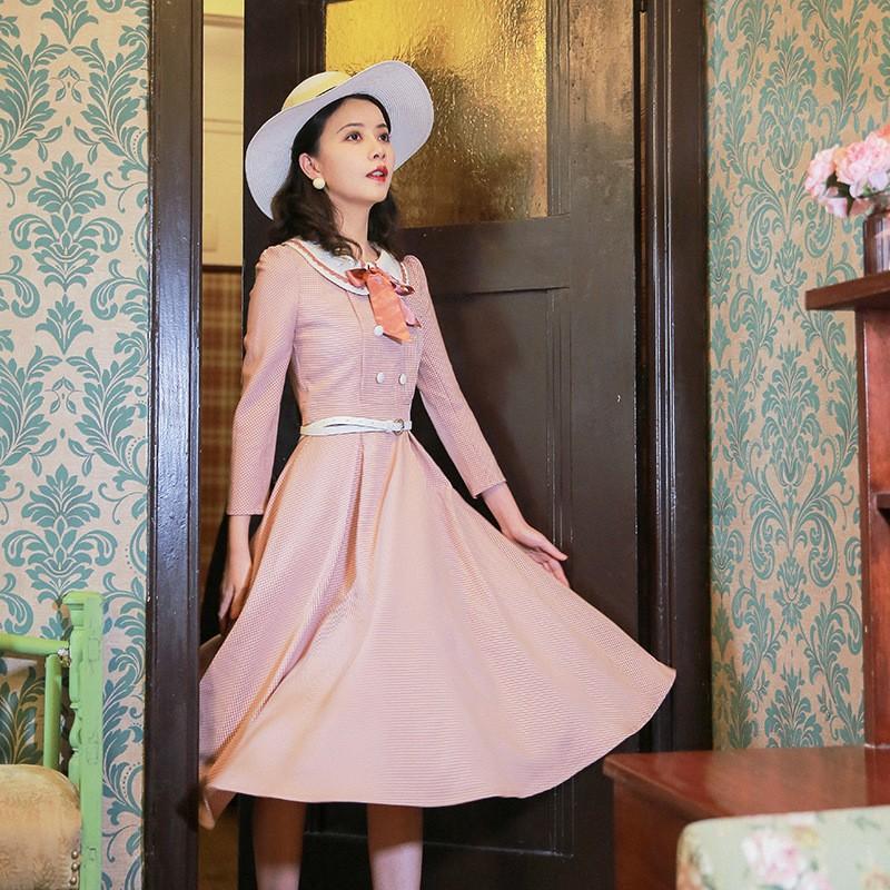 Vintage Skirt Spring and Autumn Long Sleeve High Retro Vintage Cottagecore Aesthetic Flowy Victoria Cottage Core Dress