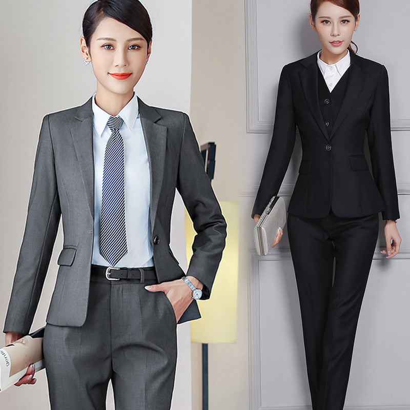 Womens Autumn Uniform Designs Formal Style Office Lady Bussiness Attire Work Suit