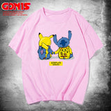 Men and Women Pokemon Pikachu T Shirt Y Pikachu Short Sleeve T-shirt