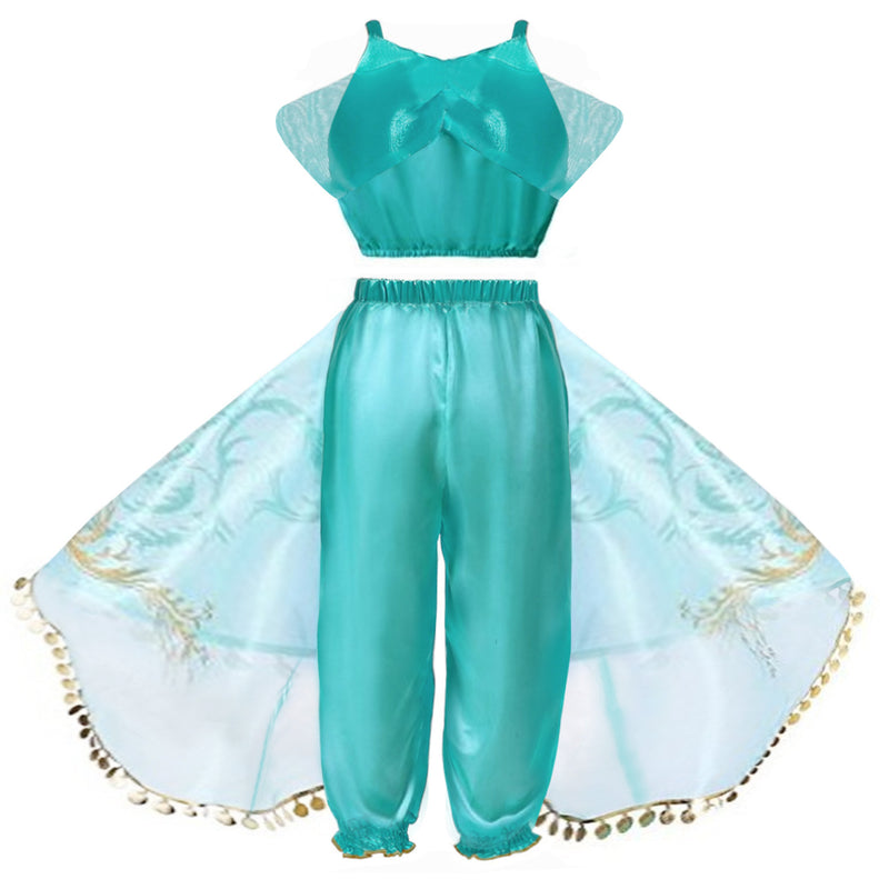 Halloween Frozen Dress Toddler Children's Casual Princess Jasmine Lamp of Aladdin Suit