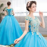 Women's Evening Dress Ball Gown Princess Quinceanera Wedding Dresses Long Stage Costume Evening Dress Tulle Tutu Dress