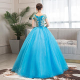 Women's Evening Dress Ball Gown Princess Quinceanera Wedding Dresses Long Stage Costume Evening Dress Tulle Tutu Dress
