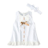 Baby Girl Christening Dress Children's Summer Sleeveless Bow Dress