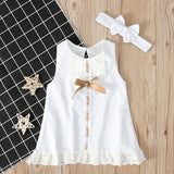 Baby Girl Christening Dress Children's Summer Sleeveless Bow Dress