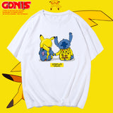 Men and Women Pokemon Pikachu T Shirt Y Pikachu Short Sleeve T-shirt