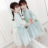 Girls' Summer Children's Fashion Chiffon Suit Skirt Children's Girl's Summer Clothes