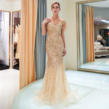 Olivia Wilde Dress Slim-Fit Fishtail Skirt Sexy V-neck Gold Long Dress
