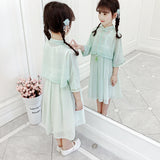 Girls' Summer Children's Fashion Chiffon Suit Skirt Children's Girl's Summer Clothes