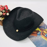 Cowgirl Hats Brown Raviola Cowboy Hat Striped Flanging Floppy Hat