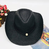 Cowgirl Hats Brown Raviola Cowboy Hat Striped Flanging Floppy Hat