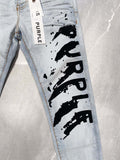 Purple Brand Jeans Blue Printed Letter Jeans