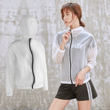Moisture Wicking Hoodie Summer UV Solid Color Sun Protection Shirt Coat for Women