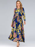 Muslim Women Stylish Kashibo Abaya Muslim Ladies Long Gown Islamic Clothing Jilbab Jalabiya Fashion Plus Size Slim Long Sleeve Big Hem Dress