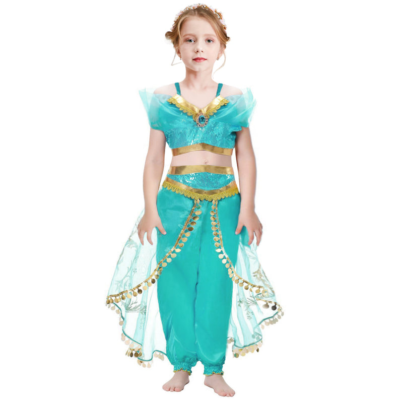 Halloween Frozen Dress Toddler Halloween Lamp of Aladdin Princess Jasmine Dress