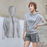 Moisture Wicking Hoodie Summer UV Solid Color Sun Protection Shirt Coat for Women
