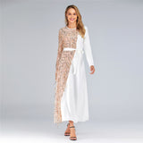 Muslim Women Stylish Kashibo Abaya Muslim Ladies Long Gown Islamic Clothing Jilbab Jalabiya Stitching Sequins Dress