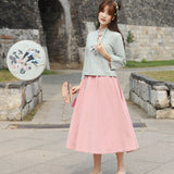 Chinese Traditional Dress Adult Summer Daily Waist Cross-Collar Ruqun Cheongsam for Women