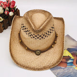 Cowgirl Hats Fedora Hat Western Cowboy Broad-Brimmed Hat Sun-Proof Sun-Proof Straw Hat