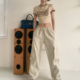 Julia Fox Low Rise Trousers Autumn and Winter Fashion Brand Straight Cargo Pants Casual Pants