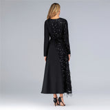 Muslim Women Stylish Kashibo Abaya Muslim Ladies Long Gown Islamic Clothing Jilbab Jalabiya Stitching Sequins Dress