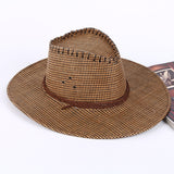 Cowgirl Hats Men's Western Cowboy Hat Foldable Women's Straw Beach Sun-Proof Fedora Hat