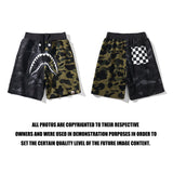 Shark Print Shorts Casual Pants Letter Print Cotton Fifth Pants Youth Popularity Straight Mid-Rise Pants