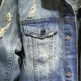 Paisley Denim Jacket Men's Coat Autumn Denim Top