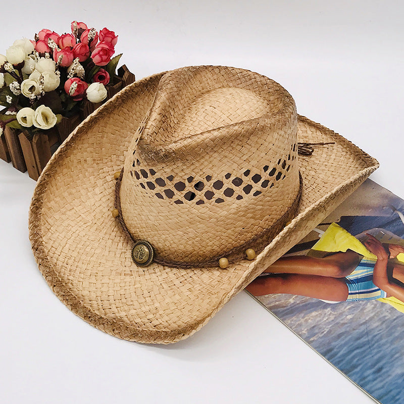 Cowgirl Hats Fedora Hat Western Cowboy Broad-Brimmed Hat Sun-Proof Sun-Proof Straw Hat
